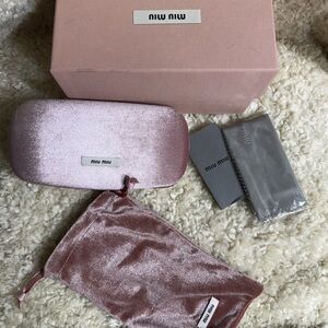 Miu Miu Pink Velvet Glasses Case Set